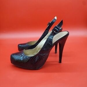 Colin Stuart Snake Print Ankle Strap Heels Womens 10B Shoes